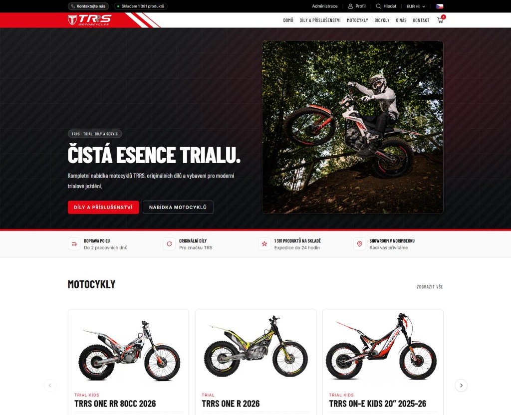 TRS Motorcycles — e-shop náhradních dílů