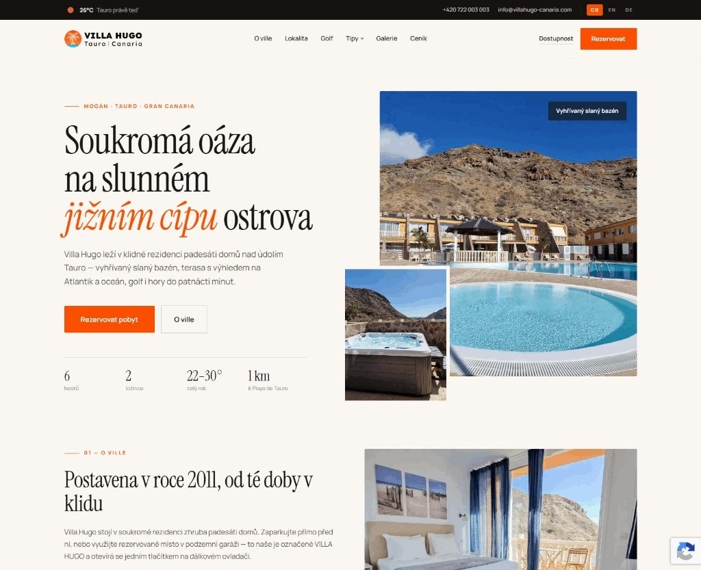 Villa Hugo Tauro — web s rezervací na Gran Canarii
